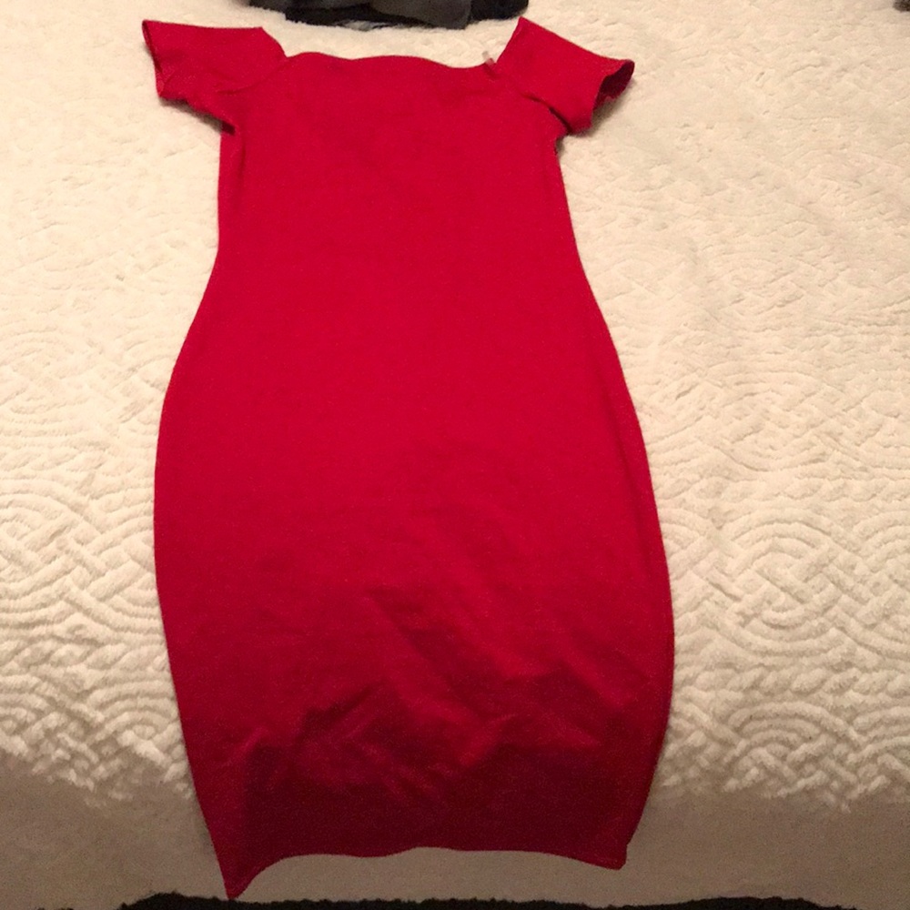 Over the shoulder fitted dress